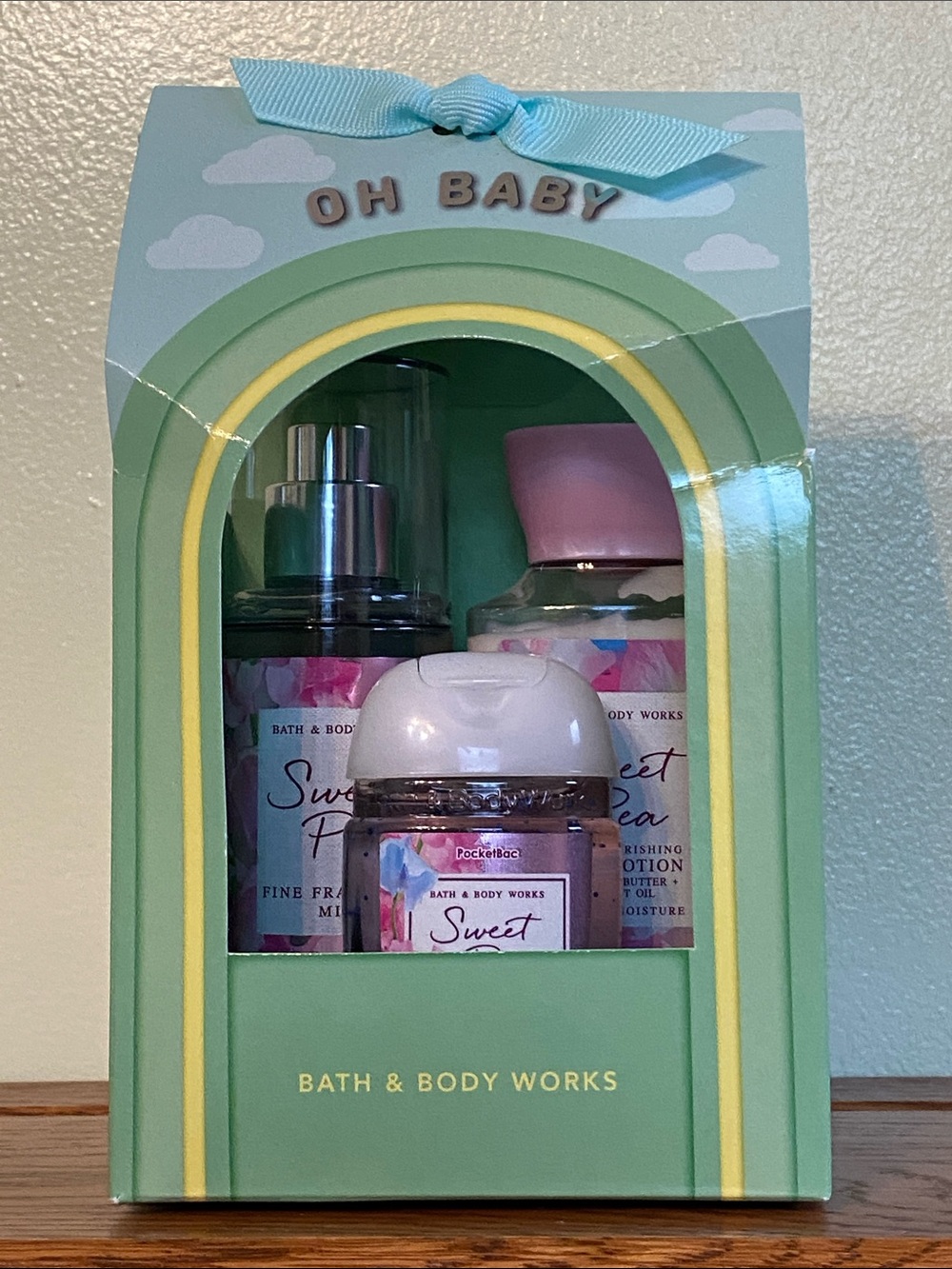 Bath & Body Works Sweet Pea Three Piece Set Oh Baby